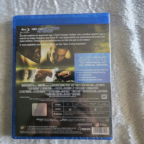 Alien 3 Blu-ray new with Greek subtitles