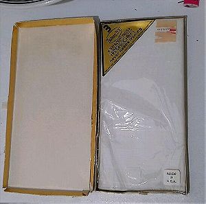 Vintage λευκά μαντηλάκια τσέπης της Botany`500`USA..Στο κουτί τους..