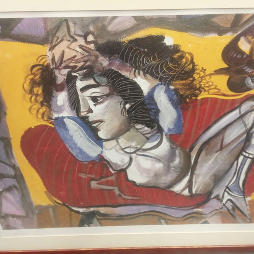 Mytaras Silk Screen Printing Antigone like new, framed 63x80 cm