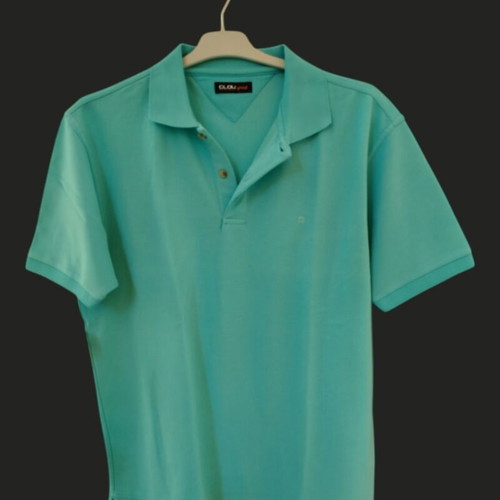 Clou men's polo shirt, turquoise, size XL