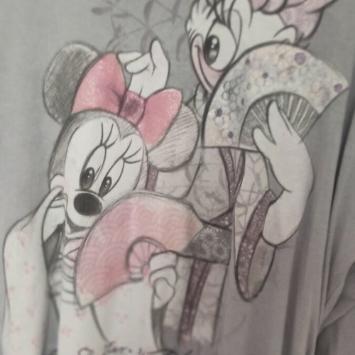 Disney women's grey maternity and nursing robe with Minnie Mouse and Daisy Duck