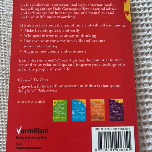 How to Win Friends and Influence People book used, English