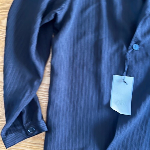Zara black striped men's shirt jacket XL