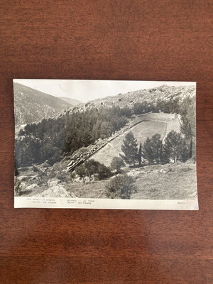 Vintage Greece postcards, Delphi The Stadium, black and white