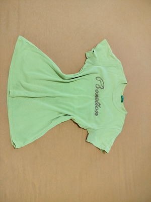 Benetton green short-sleeve shirt used with wear