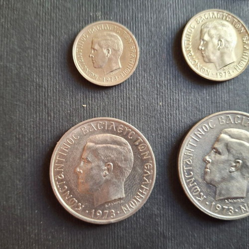 Drachma coins 1973A complete set