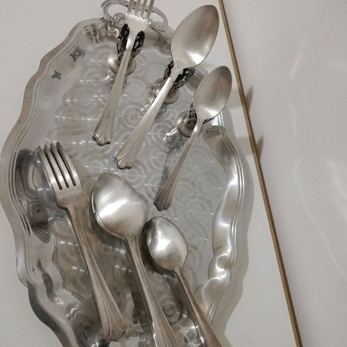 Silver-plated Cutlery Set 27 Pieces E.P.N.S USA Vintage Unused