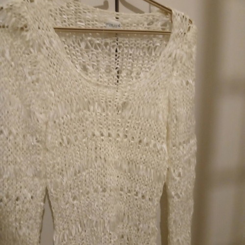 Plexis yarn blouse transparent white like new size M