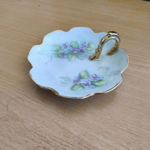 Vintage porcelain trinket dish with floral design