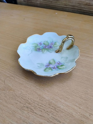 Vintage porcelain trinket dish with floral design