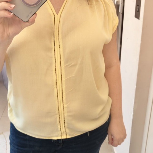 Plus size blouse, yellow, size XXXL