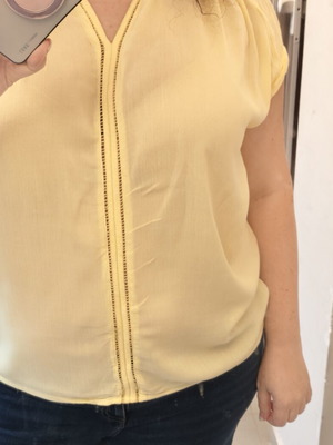 Plus size blouse, yellow, size XXXL