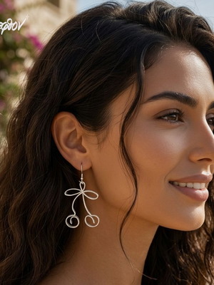 Cerasus Argentea Earrings new, large boho statement silver by Άπεφθον