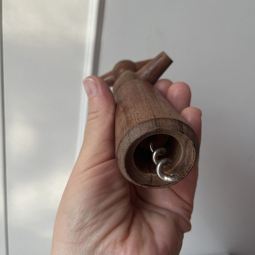 Vintage wooden corkscrew Danish design 60s like new