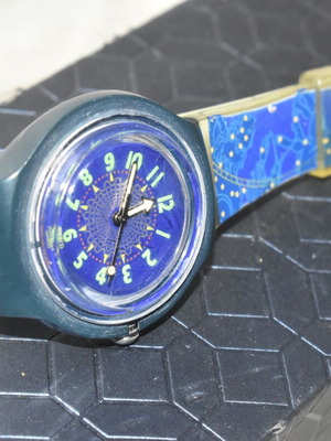 Swatch Scuba 200 Rowing SDN104 μεταχειρισμένο ρολόι navy blue vintage 1994