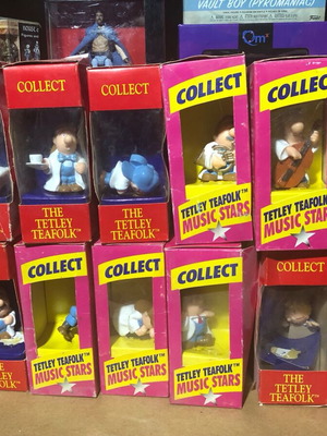 Tetley Tea figures used, set of 12 music stars