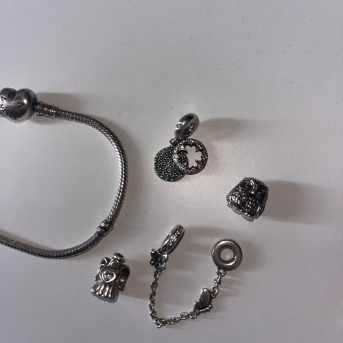 Pandora bracelet and charms new, silver