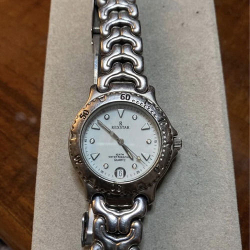 Rexstar vintage women's quartz watch used, stainless steel, 10ATM
