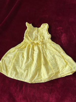 Βρεφικό φόρεμα mothercare για κορίτσι 12-18 μηνών 86 cm κίτρινο με κεντήματα και επένδυση σαν καινούργιο