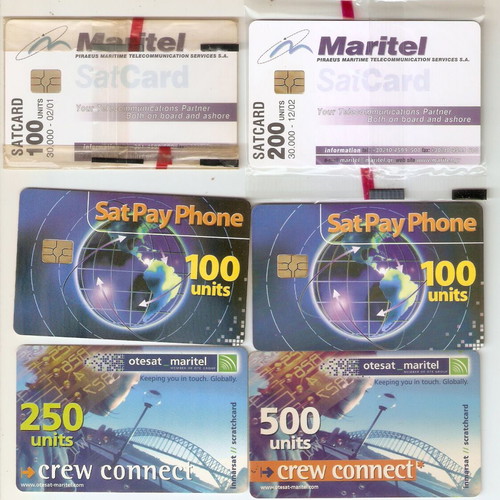 Maritel satellite cards like new, pack of 6