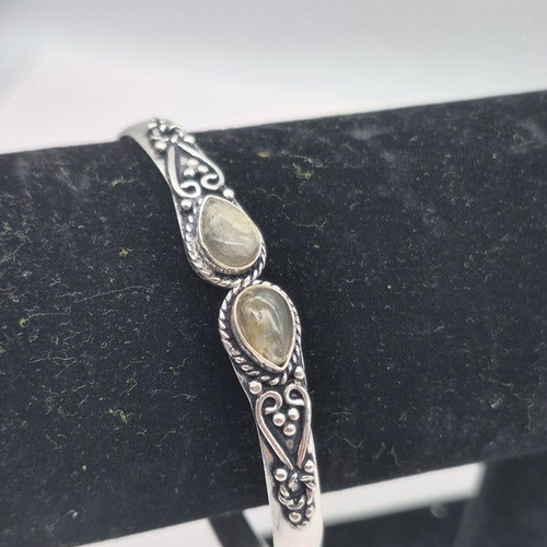 Labradorite Crystal Bracelet Silver Plated New