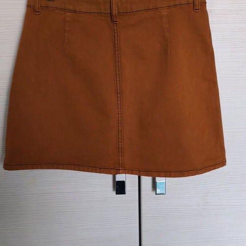 Mini denim skirt brown brick and denim top like new