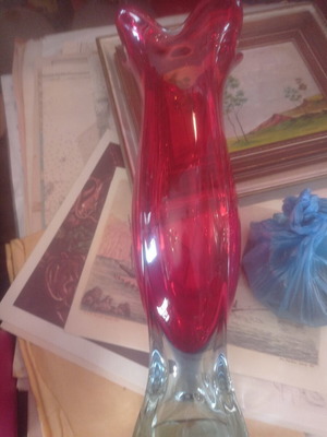Murano vase used, genuine heavy 50 cm Italian venetian