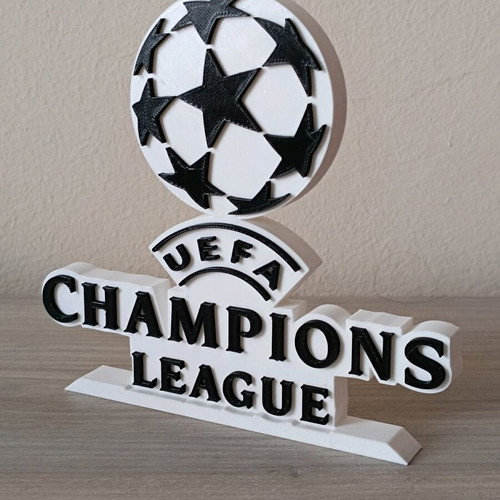 Logo UEFA Champions League with base, new, plastic