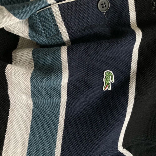 Lacoste long sleeve polo with stripes like new, size M