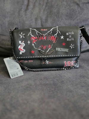 Zadig Voltaire Punk Γρανέ Τσάντα Ώμου Από Δέρμα Καινούργια Με Ετικέτες