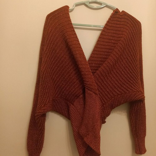 Knitted blouse new, orange and gold