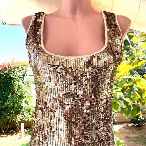 Gold sequin dress S/M with elasticity, length 85cm