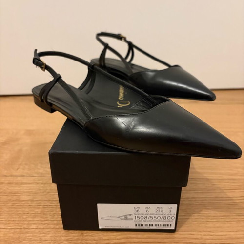 Massimo Dutti slingbacks black leather like new