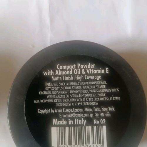 Powder No2 used, applied twice