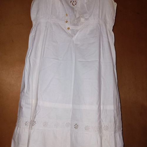 Nightgown white cutwork embroidery antique like new with mother-of-pearl buttons