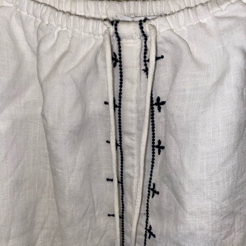Linen women's dresses like new, white with pockets and brown