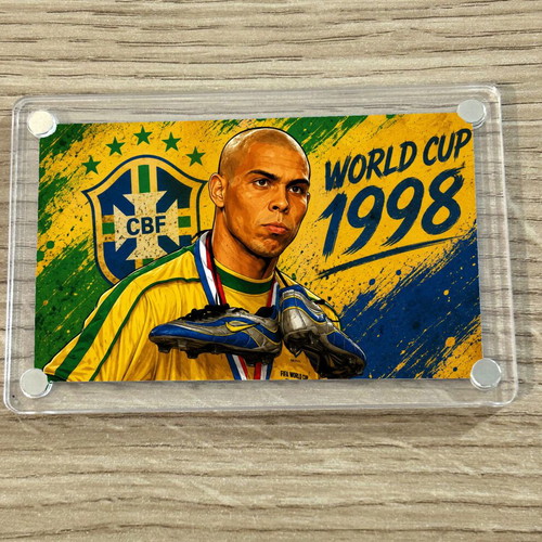 World Cup Magnet Brazil Ronaldo 1998 acrylic new