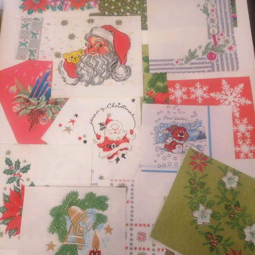 Christmas napkins like new, collection of 18 from the 80's