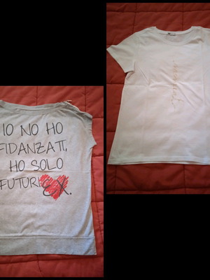 T-shirts σαν καινούργια, σετ 2 τεμαχίων, άσπρο και γκρι