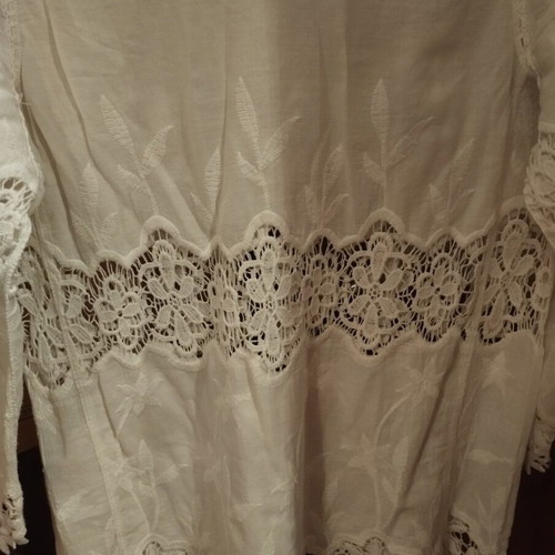 Hippocampus White Tunic 100% Cotton New with Lace Details