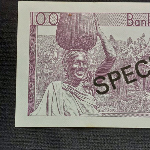 Rwanda 100 Amafranga 1969 specimen banknote new