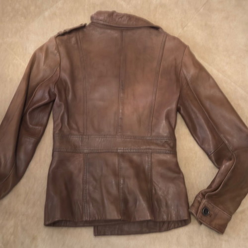 Leather jacket used brown size 34
