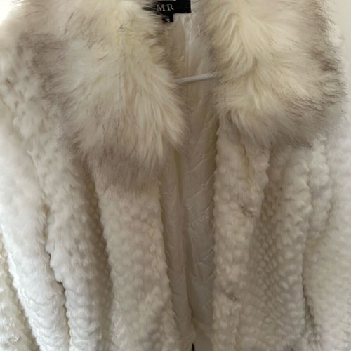 Women's fur jacket small like new, white