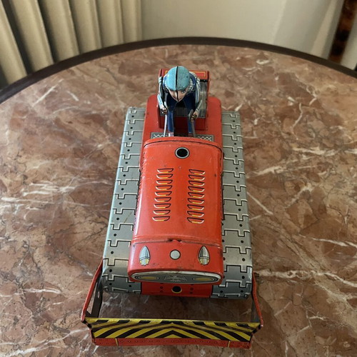 Vintage tin bulldozer toy Japanese used