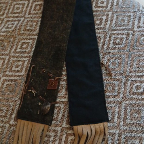 Boho denim belt Skondras Fullah Sugah like new with fringes 70cm