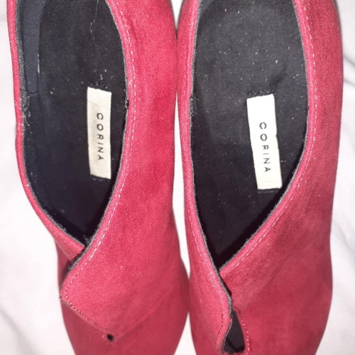 Red suede boots new, size 36, 12 cm heel
