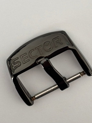 Sector watch strap buckle like new, black stainless steel 20 mm