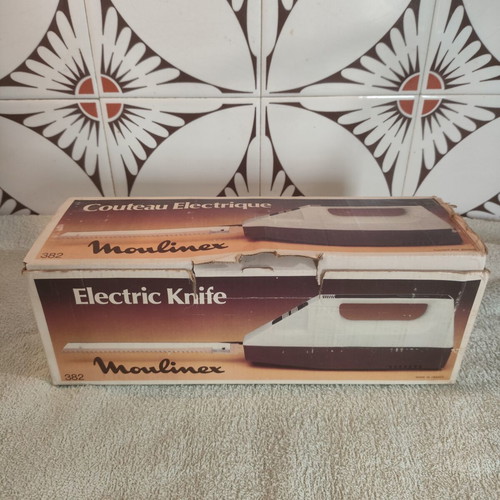 Vintage Moulinex 382 electric kitchen knife used, with original box