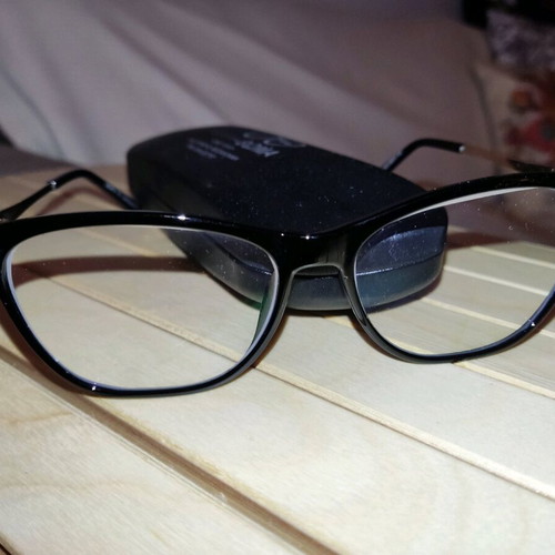 Valerio eyeglasses new, black with gold frame