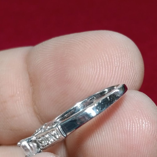 Solitaire ring used, silver 925, size 55
